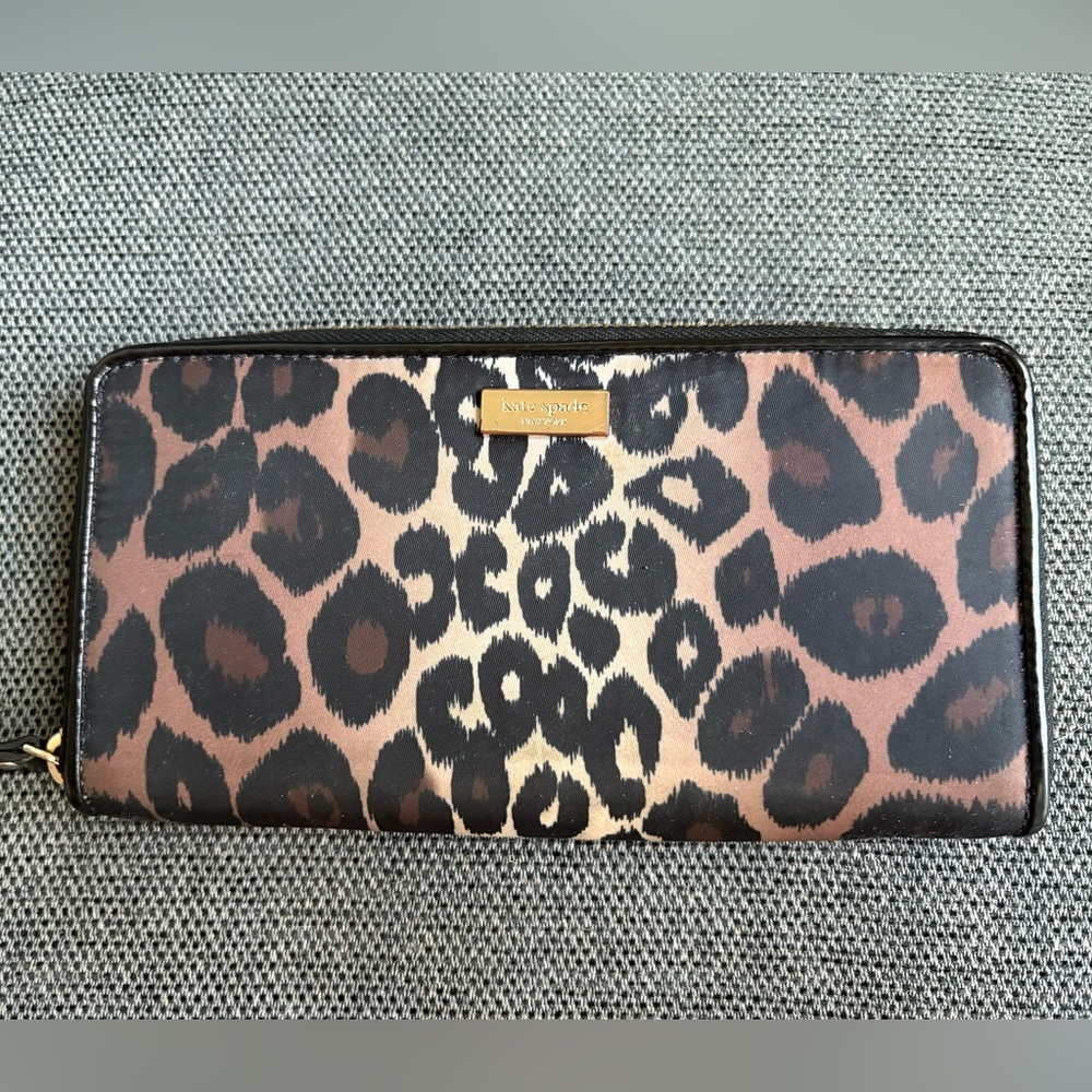 Leopard print Kate Spade large wallet